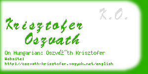 krisztofer oszvath business card